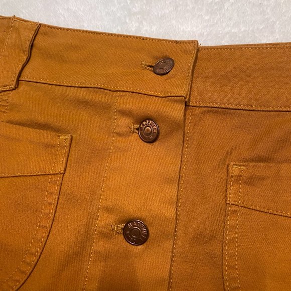 Madewell Camel Colored Soft Denim Jean Button Up Skirt Womens Size 14 - Picture 5 of 11